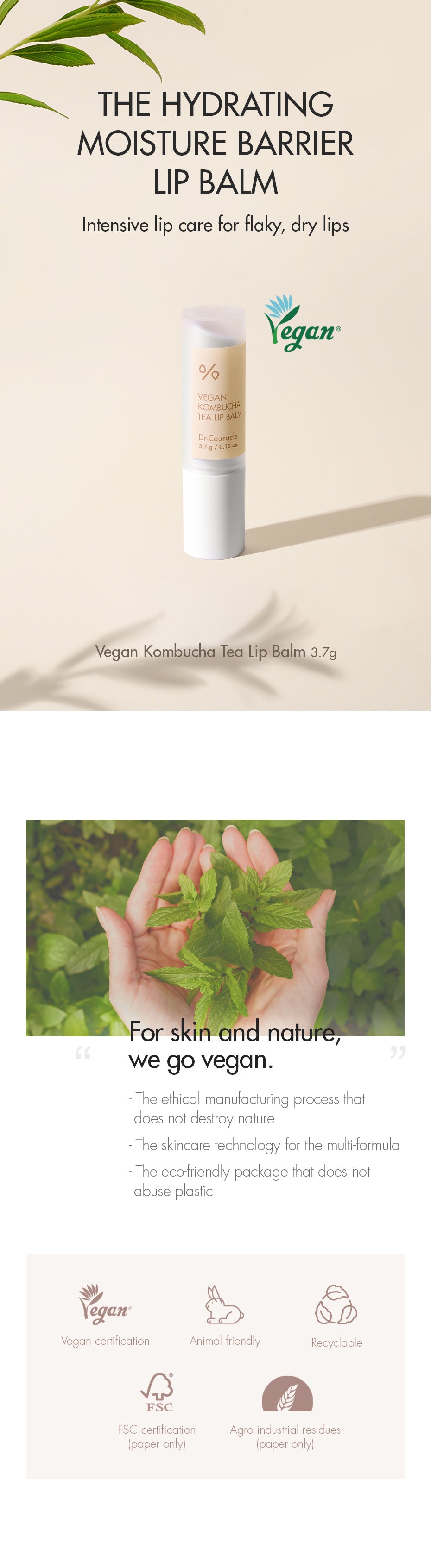 Dr. Ceuracle Vegan Kombucha Tea Lip Balm