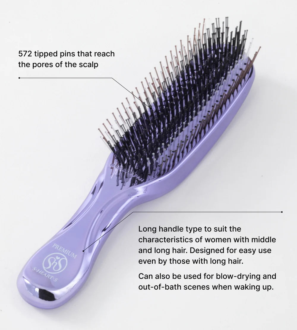 S-HEART-S Scalp Brush World Premium Long Purple